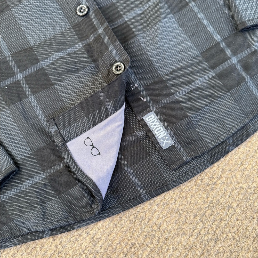 Dixxon Flannel Co. The .45 Black / Grey Plaid Button Down Shirt Women’s Size XL - Picture 5 of 8